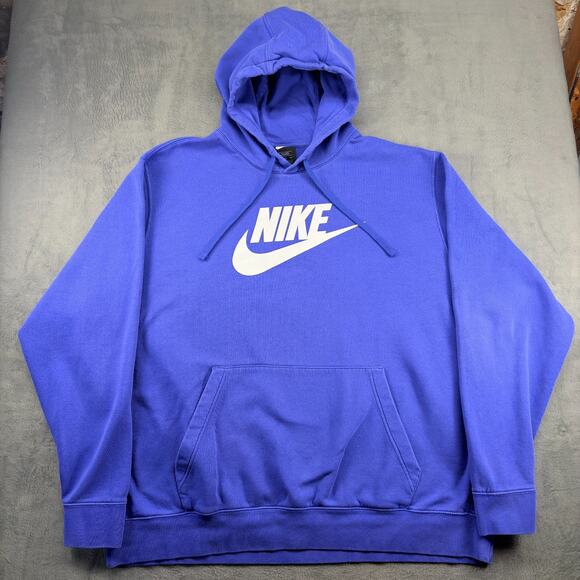 Nike Hoodie Men's 3XL Tall Blue Long Sleeve Graphic Print Cotton Polyester Sport - Picture 1 of 7